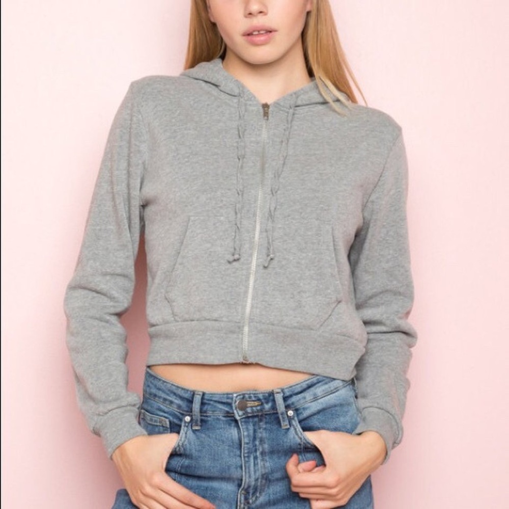 Gray cropped Brandy Melville Sweatshirt